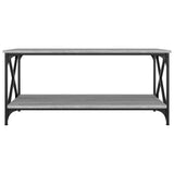 NNEVL Coffee Table Grey Sonoma 100x50x45 cm Engineered Wood and Iron