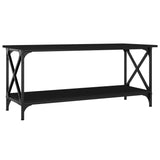 NNEVL Coffee Table Black 100x45x45 cm Engineered Wood and Iron