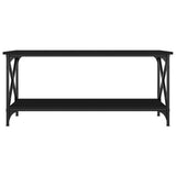 NNEVL Coffee Table Black 100x45x45 cm Engineered Wood and Iron