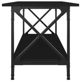 NNEVL Coffee Table Black 100x45x45 cm Engineered Wood and Iron
