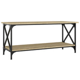 NNEVL Coffee Table Sonoma Oak 100x45x45 cm Engineered Wood and Iron