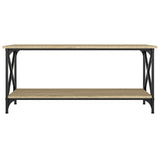 NNEVL Coffee Table Sonoma Oak 100x45x45 cm Engineered Wood and Iron