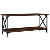 NNEVL Coffee Table Smoked Oak 100x45x45 cm Engineered Wood and Iron