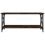NNEVL Coffee Table Smoked Oak 100x45x45 cm Engineered Wood and Iron