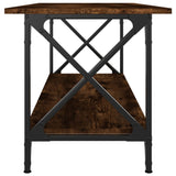 NNEVL Coffee Table Smoked Oak 100x45x45 cm Engineered Wood and Iron