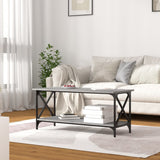 NNEVL Coffee Table Grey Sonoma 100x45x45 cm Engineered Wood and Iron