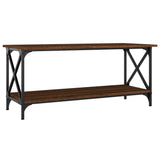 NNEVL Coffee Table Brown Oak 100x45x45 cm Engineered Wood and Iron