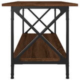 NNEVL Coffee Table Brown Oak 100x45x45 cm Engineered Wood and Iron
