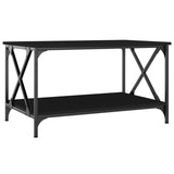NNEVL Coffee Table Black 80x50x45 cm Engineered Wood and Iron