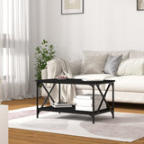 NNEVL Coffee Table Black 80x50x45 cm Engineered Wood and Iron