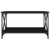 NNEVL Coffee Table Black 80x50x45 cm Engineered Wood and Iron