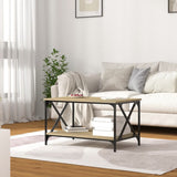 NNEVL Coffee Table Sonoma Oak 80x50x45 cm Engineered Wood and Iron