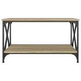 NNEVL Coffee Table Sonoma Oak 80x50x45 cm Engineered Wood and Iron