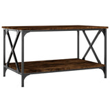NNEVL Coffee Table Smoked Oak 80x50x45 cm Engineered Wood and Iron