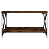 NNEVL Coffee Table Smoked Oak 80x50x45 cm Engineered Wood and Iron