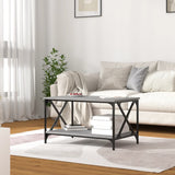 NNEVL Coffee Table Grey Sonoma 80x50x45 cm Engineered Wood and Iron