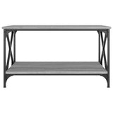 NNEVL Coffee Table Grey Sonoma 80x50x45 cm Engineered Wood and Iron