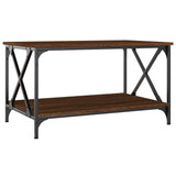 NNEVL Coffee Table Brown Oak 80x50x45 cm Engineered Wood and Iron