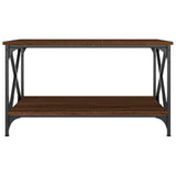 NNEVL Coffee Table Brown Oak 80x50x45 cm Engineered Wood and Iron