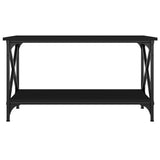 NNEVL Coffee Table Black 80x45x45 cm Engineered Wood and Iron