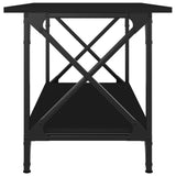 NNEVL Coffee Table Black 80x45x45 cm Engineered Wood and Iron