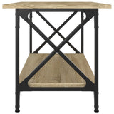 NNEVL Coffee Table Sonoma Oak 80x45x45 cm Engineered Wood and Iron