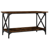 NNEVL Coffee Table Smoked Oak 80x45x45 cm Engineered Wood and Iron
