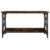 NNEVL Coffee Table Smoked Oak 80x45x45 cm Engineered Wood and Iron