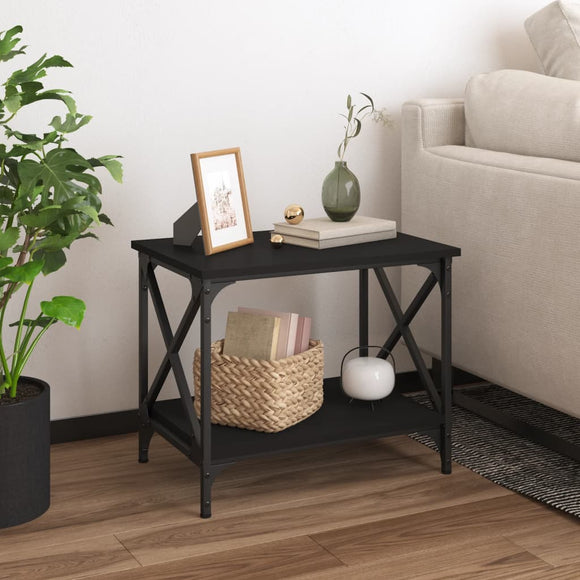 NNEVL Side Table Black 55x38x45 cm Engineered Wood