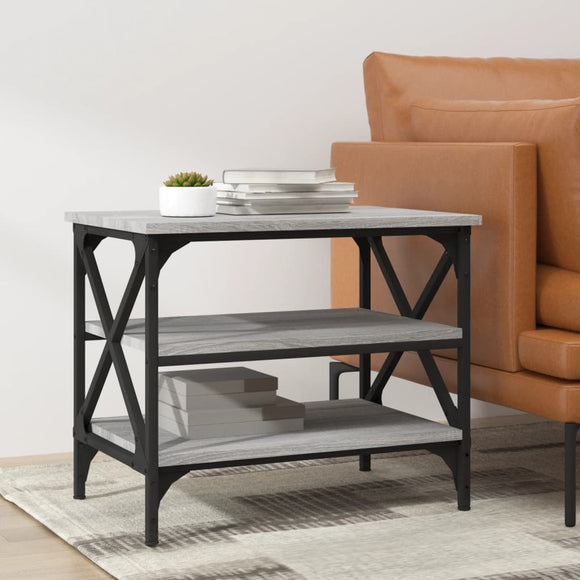 NNEVL Side Table Grey Sonoma 55x38x45 cm Engineered Wood