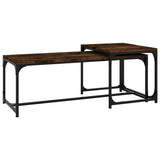 NNEVL Coffee Tables 2 pcs Smoked Oak Engineered Wood