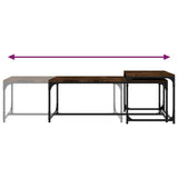 NNEVL Coffee Tables 2 pcs Smoked Oak Engineered Wood