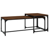 NNEVL Coffee Tables 2 pcs Brown Oak Engineered Wood