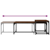 NNEVL Coffee Tables 2 pcs Brown Oak Engineered Wood