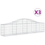 NNEVL Arched Gabion Baskets 3 pcs 200x30x40/60 cm Galvanised Iron