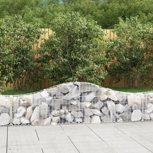 NNEVL Arched Gabion Baskets 3 pcs 200x30x40/60 cm Galvanised Iron