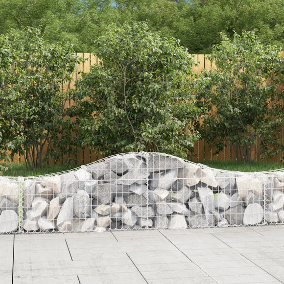 NNEVL Arched Gabion Baskets 3 pcs 200x30x40/60 cm Galvanised Iron