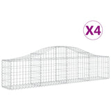 NNEVL Arched Gabion Baskets 4 pcs 200x30x40/60 cm Galvanised Iron