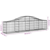 NNEVL Arched Gabion Baskets 4 pcs 200x30x40/60 cm Galvanised Iron