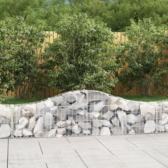 NNEVL Arched Gabion Baskets 4 pcs 200x30x40/60 cm Galvanised Iron