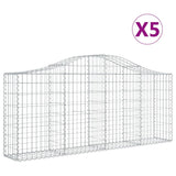 NNEVL Arched Gabion Baskets 5 pcs 200x30x80/100 cm Galvanised Iron
