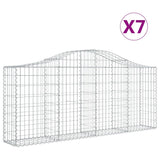 NNEVL Arched Gabion Baskets 7 pcs 200x30x80/100 cm Galvanised Iron