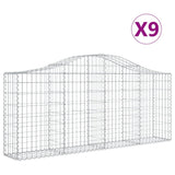 NNEVL Arched Gabion Baskets 9 pcs 200x30x80/100 cm Galvanised Iron