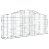 NNEVL Arched Gabion Baskets 9 pcs 200x30x80/100 cm Galvanised Iron