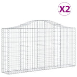 NNEVL Arched Gabion Baskets 2 pcs 200x30x100/120 cm Galvanised Iron