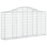 NNEVL Arched Gabion Baskets 2 pcs 200x30x100/120 cm Galvanised Iron