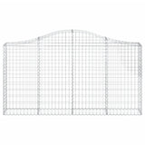 NNEVL Arched Gabion Baskets 2 pcs 200x30x100/120 cm Galvanised Iron
