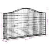 NNEVL Arched Gabion Baskets 3 pcs 200x30x100/120 cm Galvanised Iron