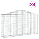 NNEVL Arched Gabion Baskets 4 pcs 200x30x100/120 cm Galvanised Iron