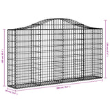 NNEVL Arched Gabion Baskets 4 pcs 200x30x100/120 cm Galvanised Iron